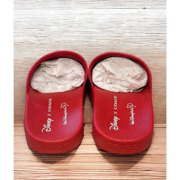 New With Tags Coach C8740 Disney X Mickey Minnie Sport Slide Shoes Size 8B - Picture 5 of 7
